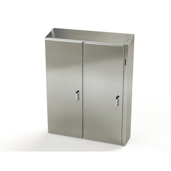 3 Point Latch with Coinproof/Padlock Handle Electrical Enclosures, 60 in H, 12 in D, 49 in W